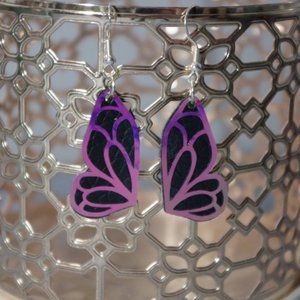 Mini Black Moonlight Pearl Butterfly Earrings